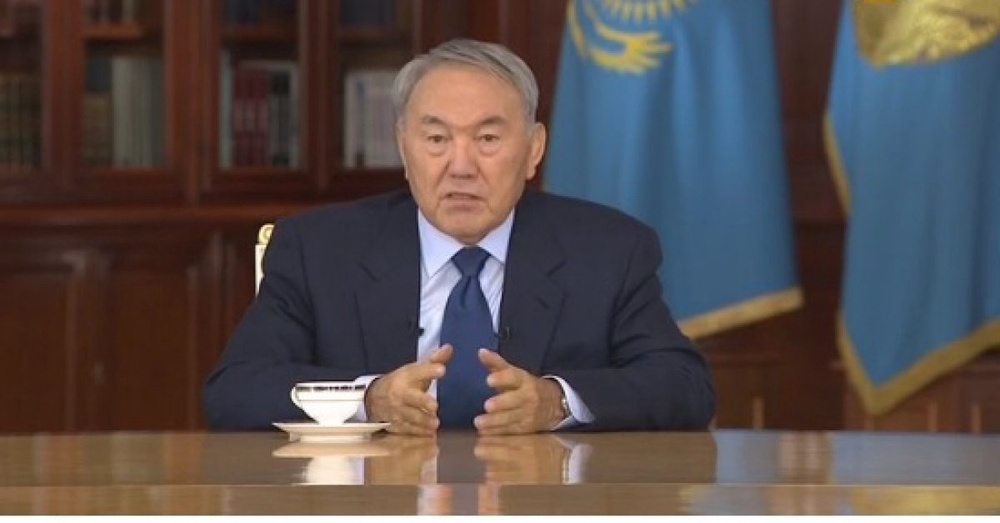 Нурсултан Назарбаев на встрече с представителями СМИ в Акорде. Кадр телеканала СТВ.