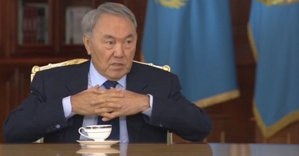 Нурсултан Назарбаев на встрече с представителями СМИ в Акорде. Кадр телеканала СТВ.